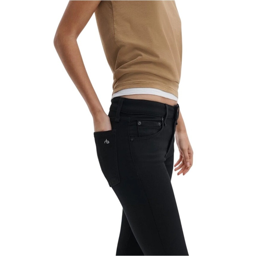 Rag & Bone Women's Black Solid Mid Rise Slim Fit Cate Ankle Skinny Jeans Size 24 - Picture 4 of 9